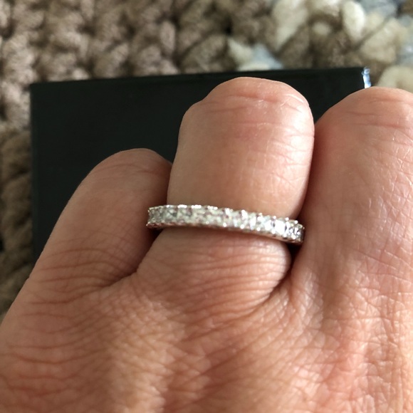 Flash sale 🌺Sterling silver eternity band stamped 925. Stones are CZ - Picture 2 of 6